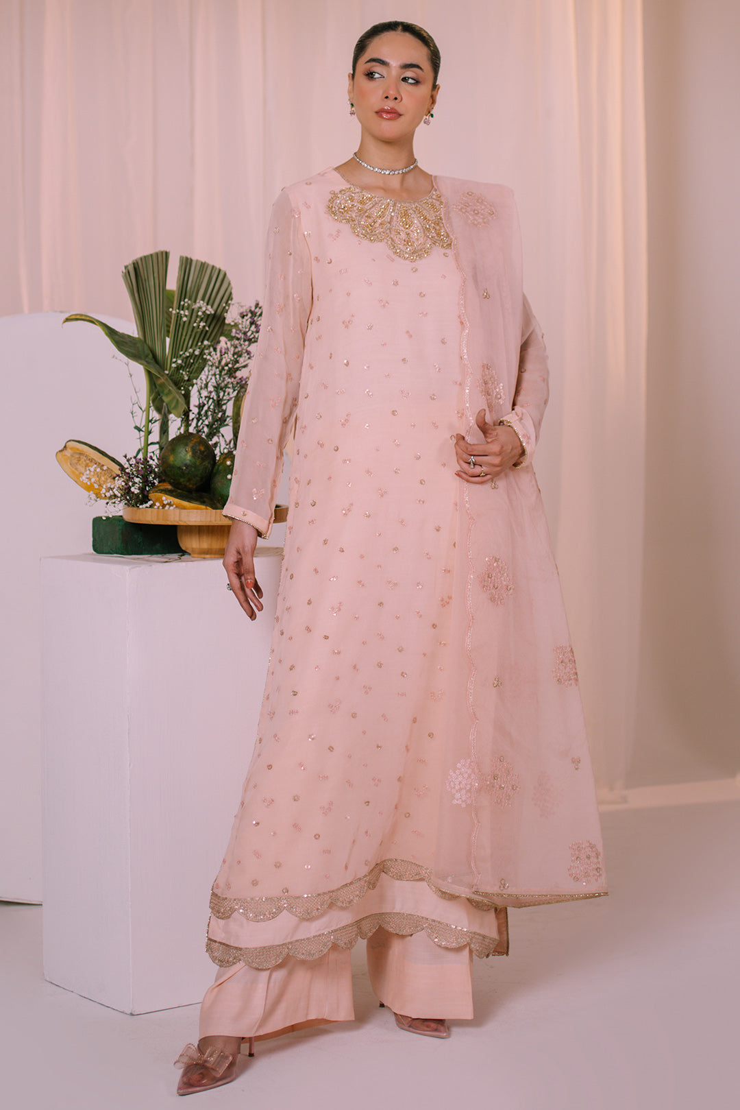 3 Piece - Embellished Chiffon Suit LFP1130