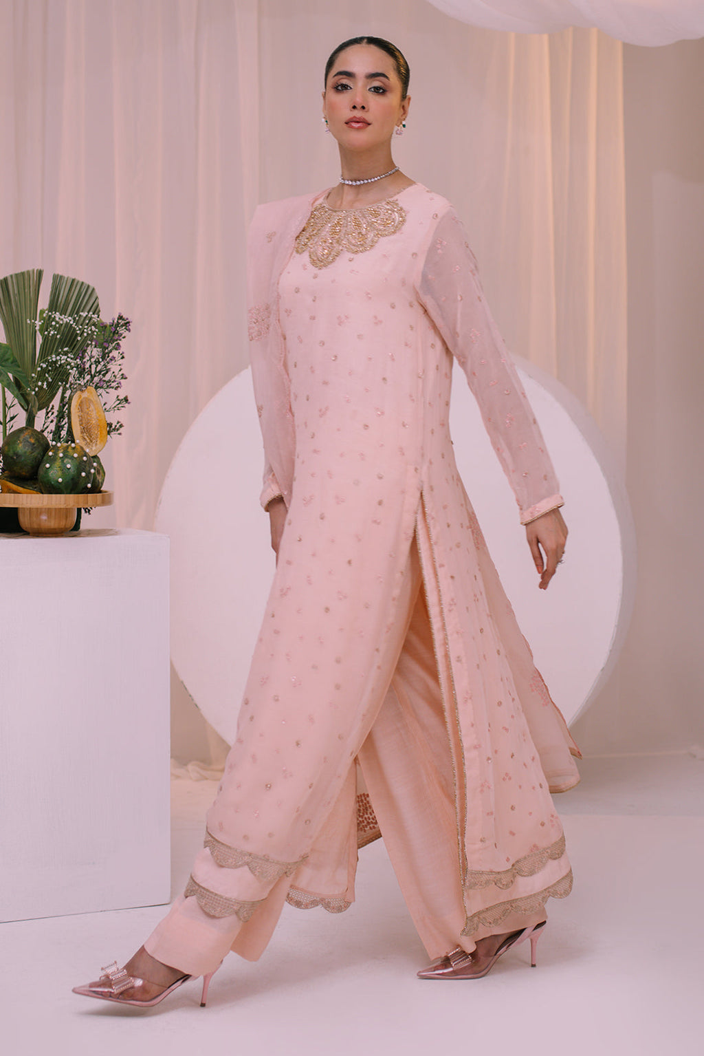 3 Piece - Embellished Chiffon Suit LFP1130