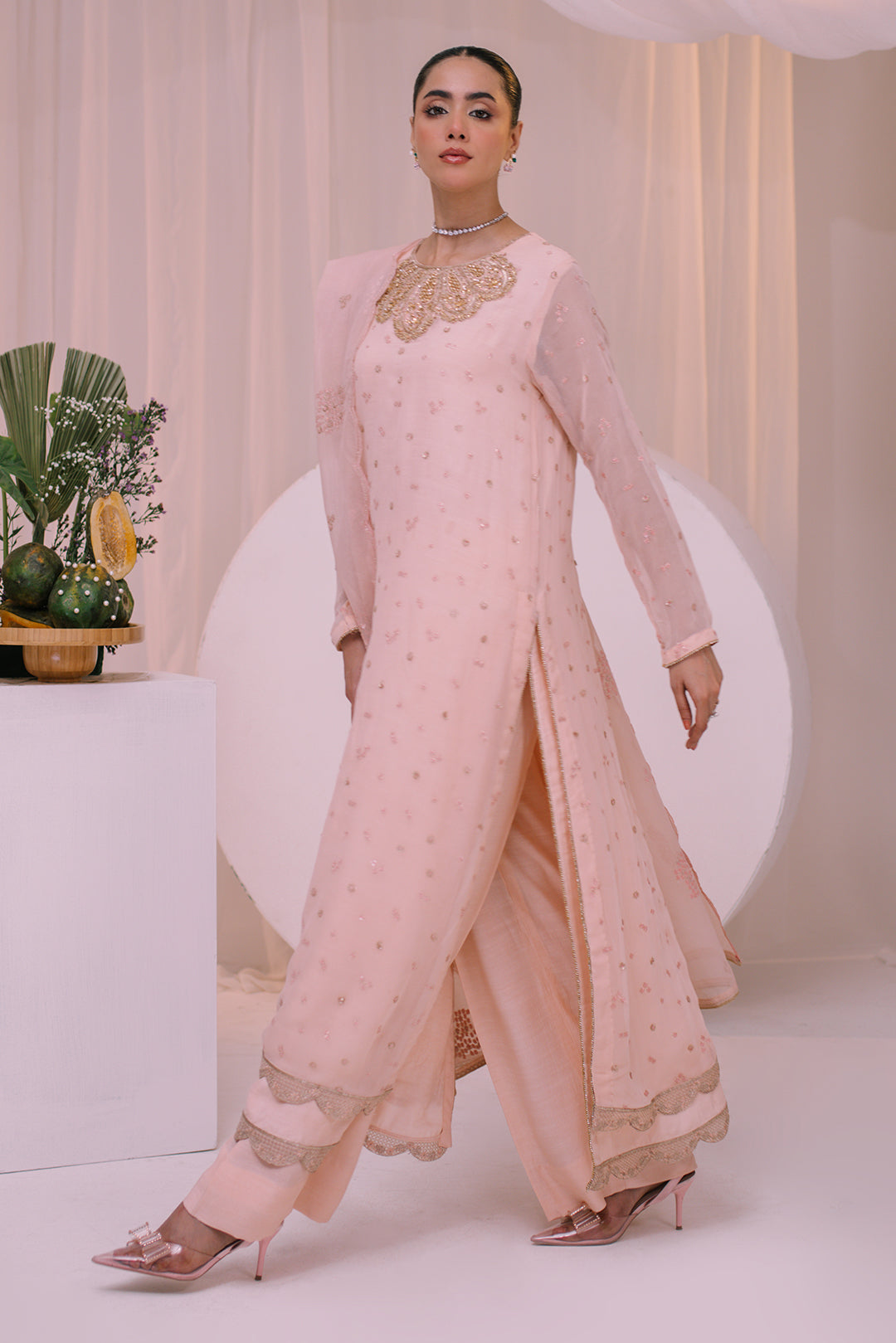 3 Piece - Embellished Chiffon Suit LFP1130