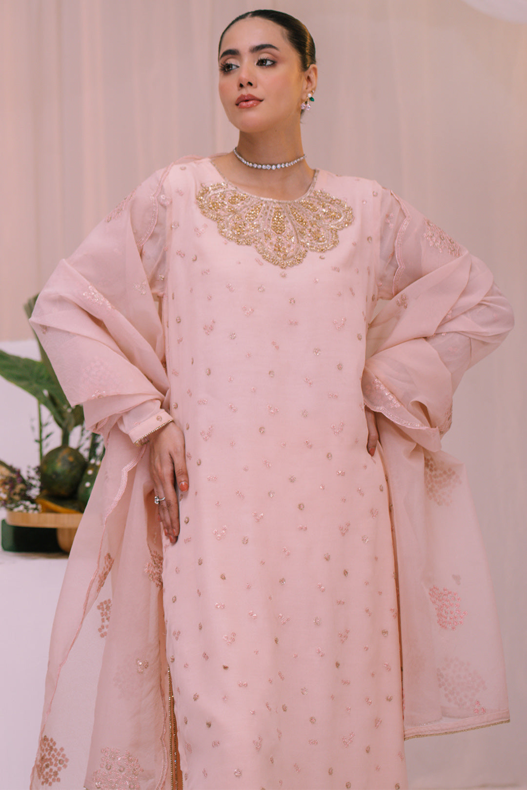3 Piece - Embellished Chiffon Suit LFP1130