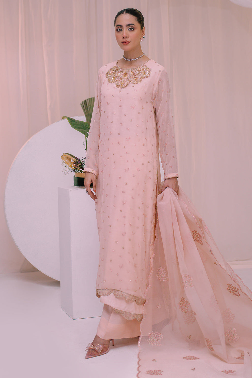 3 Piece - Embellished Chiffon Suit LFP1130