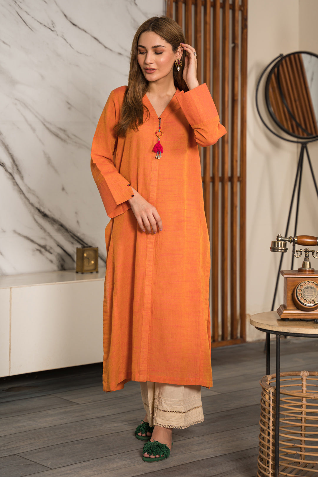 1 Piece -  Yarn Dyed Khaddar Shirt P0865 (SO)