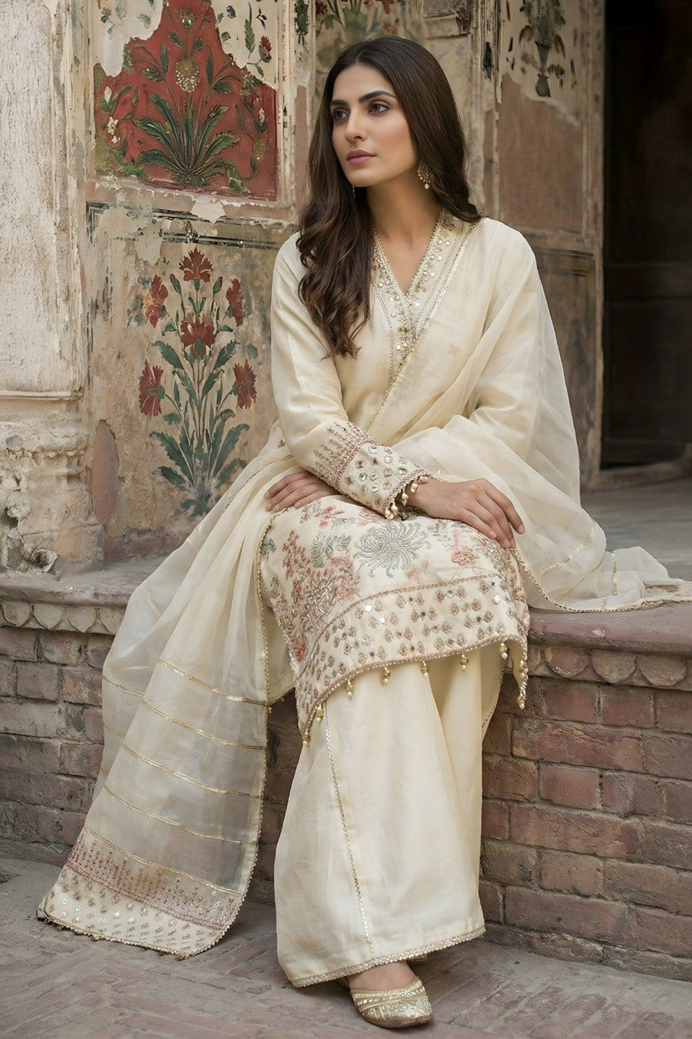 3 Piece - Premium Pure Sheesha Silk Embroidered Suit LFP1149