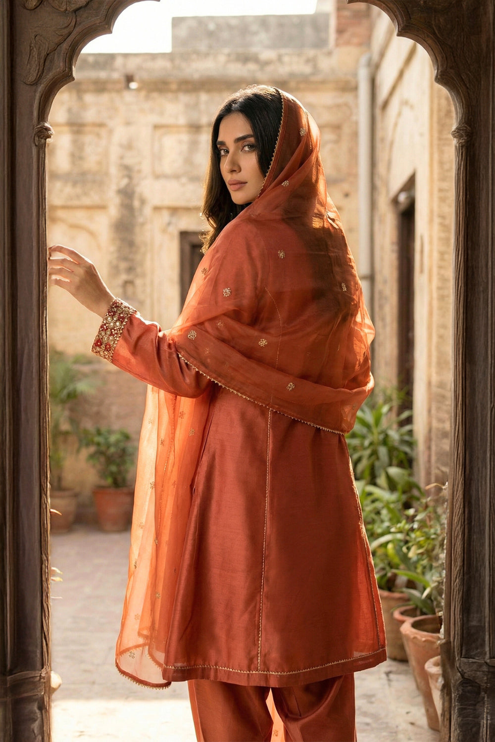 3 Piece - Premium Pure Sheesha Silk Embroidered Suit LFP1146
