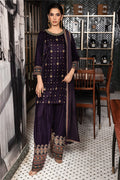3 Piece - Embroidered Premium Velvet Suit V001020