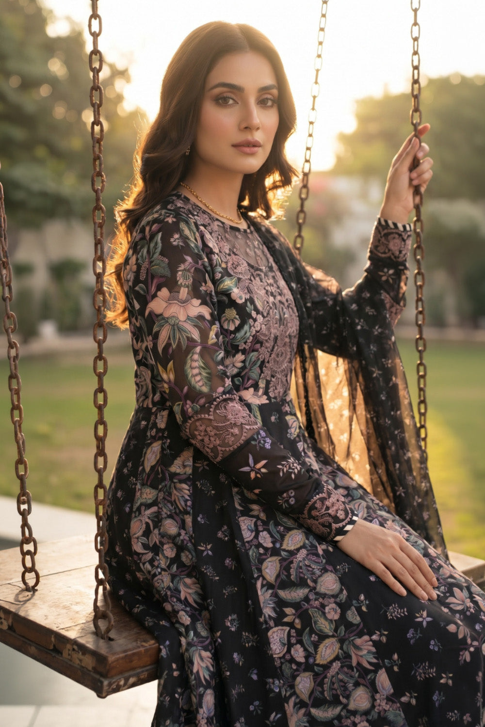 3 Piece - Embroidered Digital Printed Lawn Suit P001229