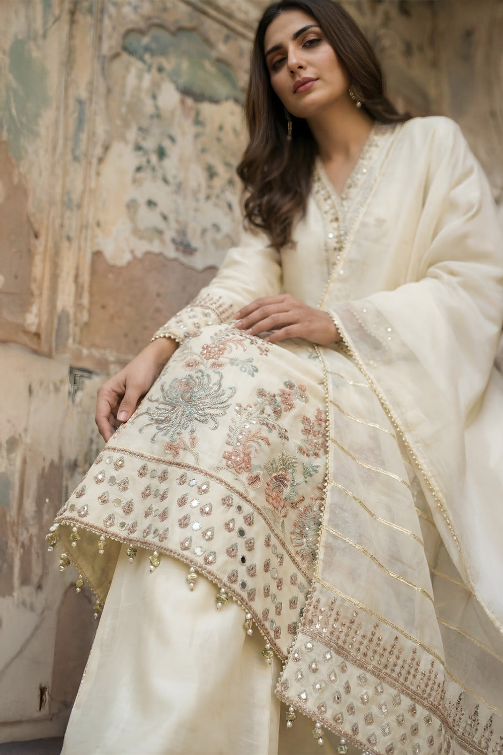 3 Piece - Premium Pure Sheesha Silk Embroidered Suit LFP1149