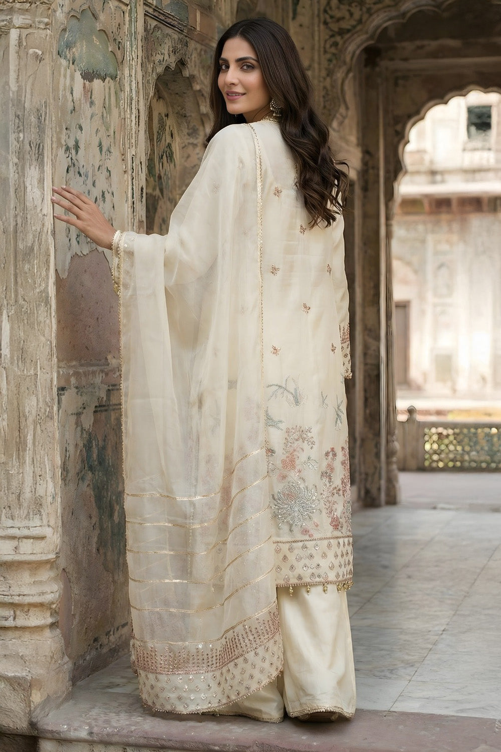 3 Piece - Premium Pure Sheesha Silk Embroidered Suit LFP1149