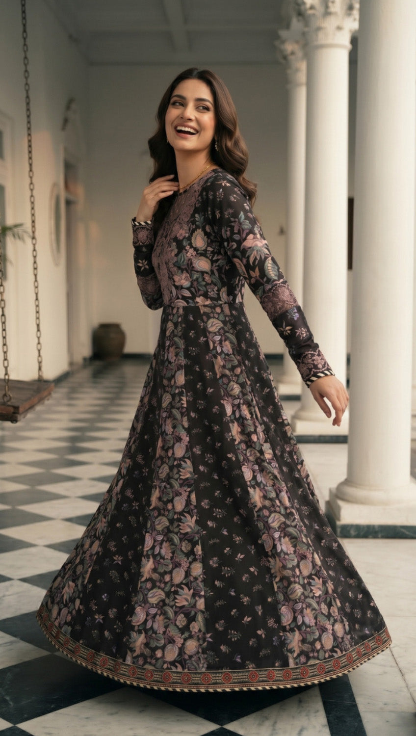 3 Piece - Embroidered Digital Printed Lawn Suit P001229