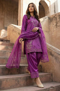 3 Piece - Premium Pure Sheesha Silk Embroidered Suit LFP1148