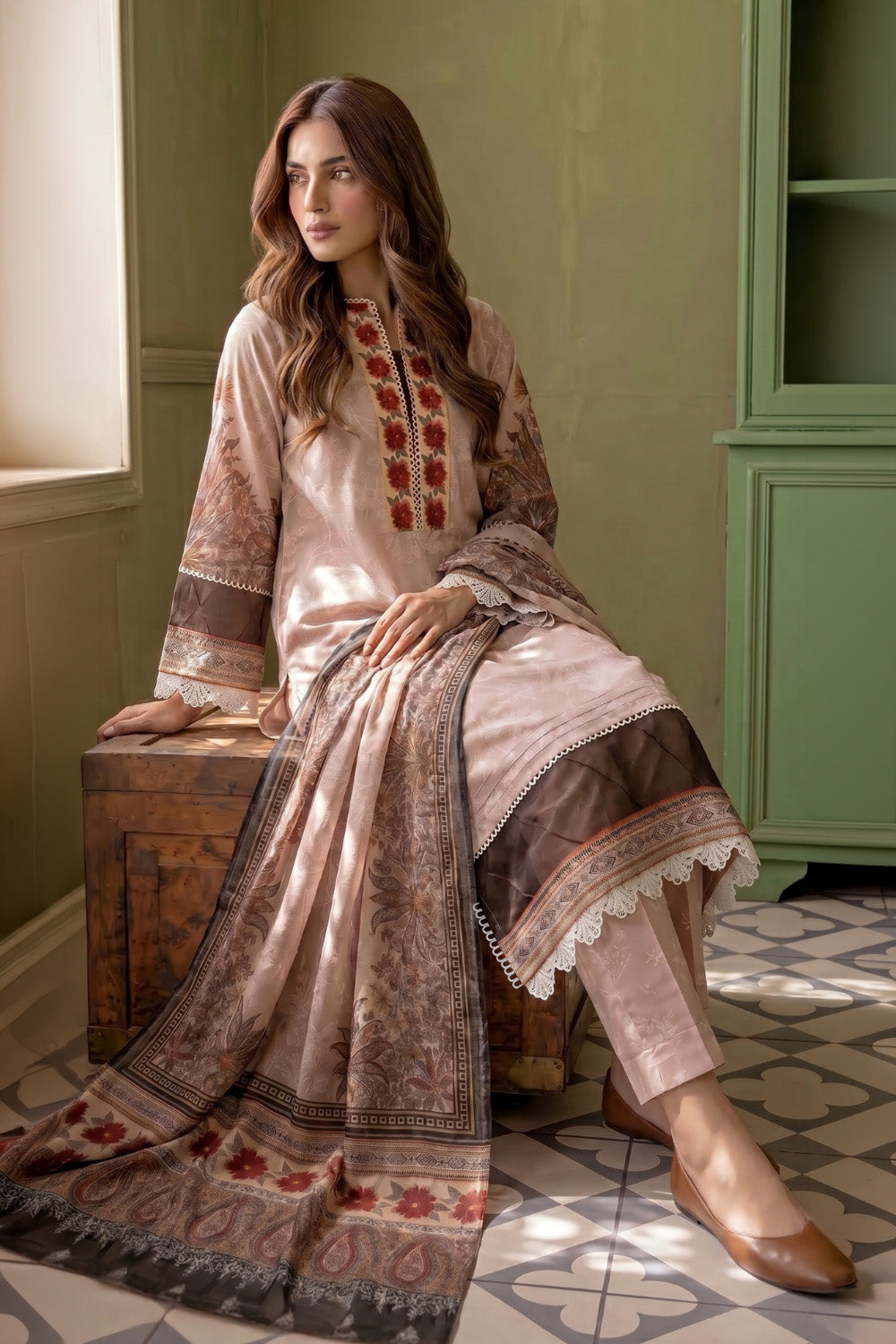 3 Piece - Digital Printed Lawn Suit P001184