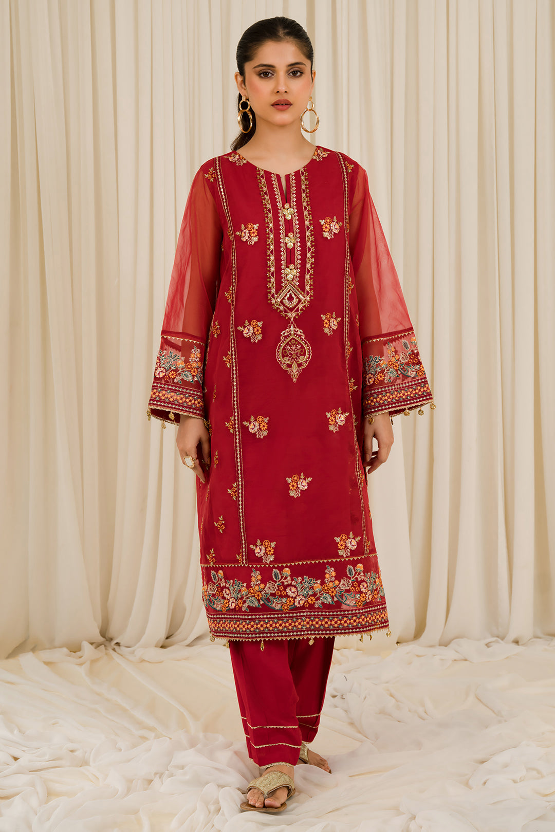 2 Piece - Embroidered Organza Suit L0785 (SO)