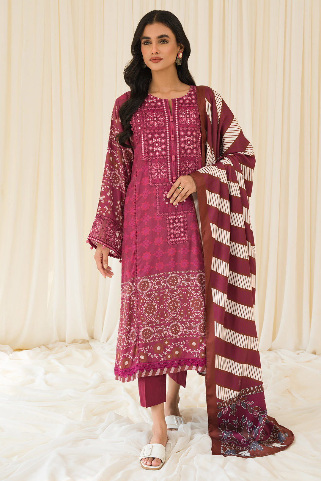 2 Piece - Embroidered Linen Suit PB921C