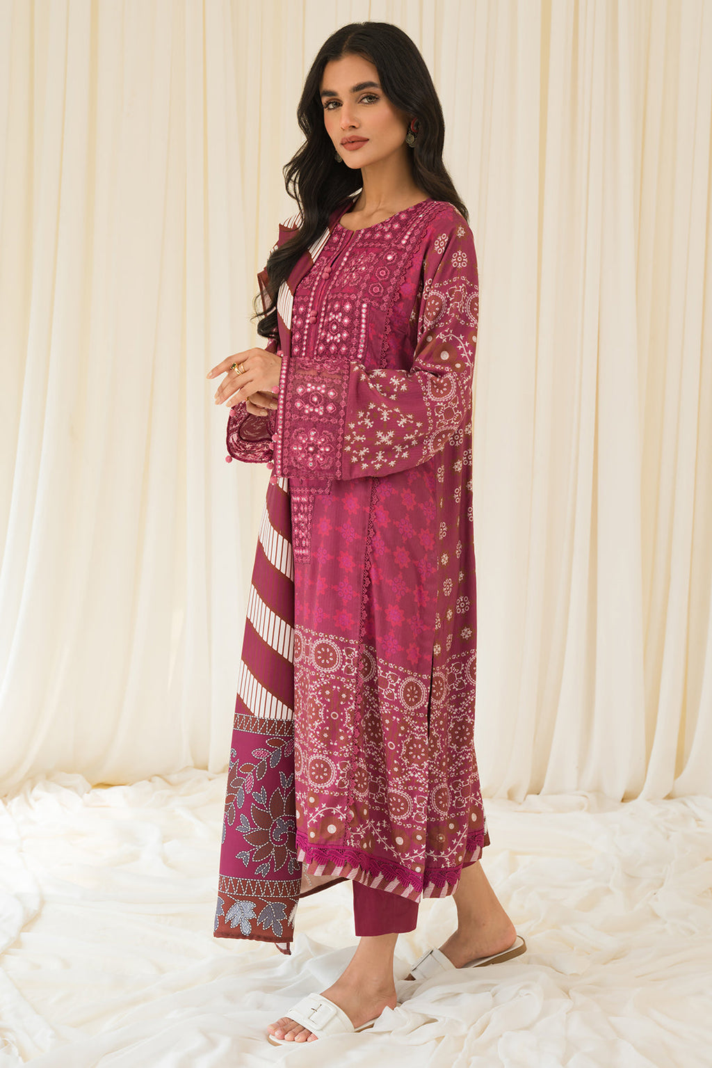 2 Piece - Embroidered Linen Suit PB921C