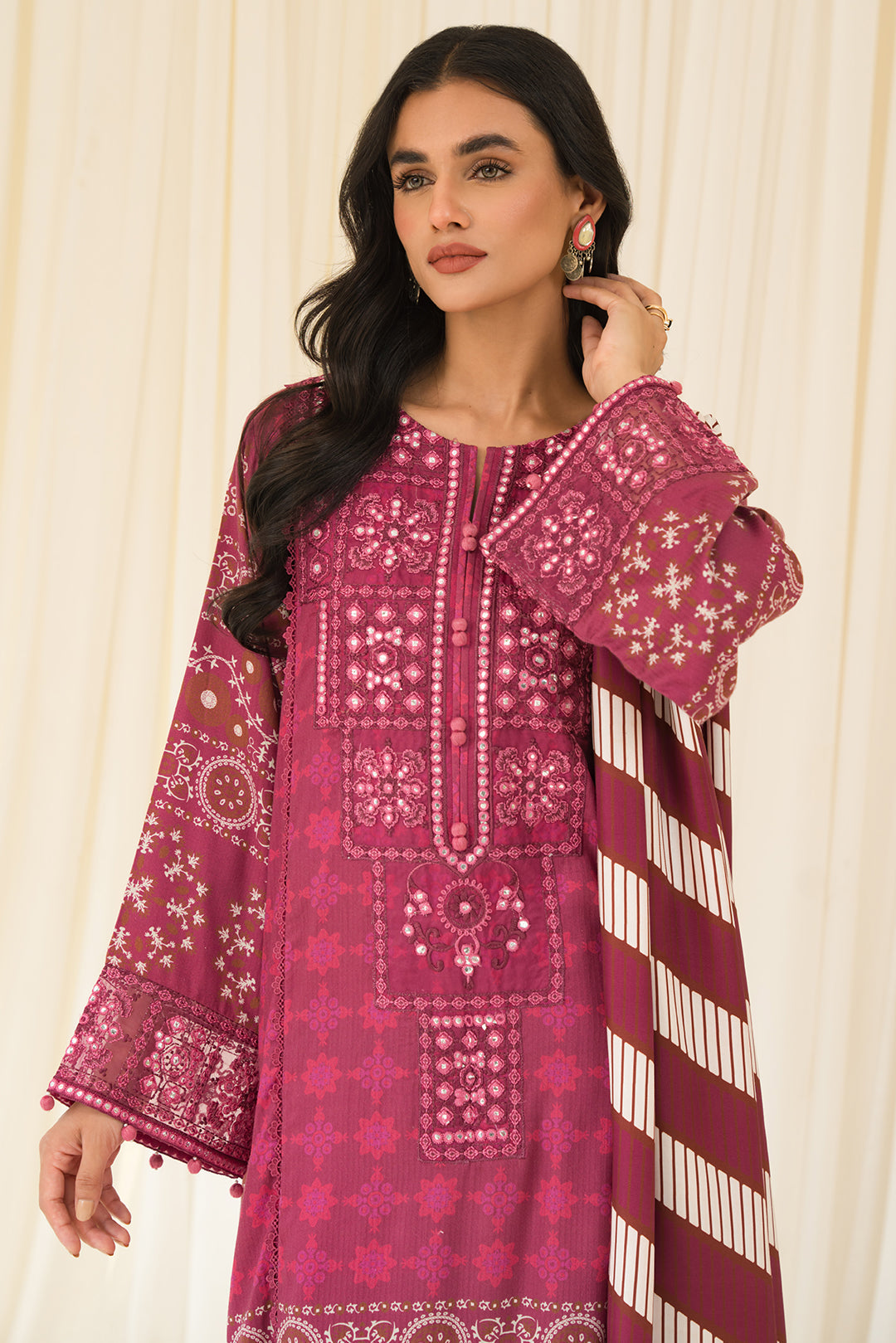 2 Piece - Embroidered Linen Suit PB921C