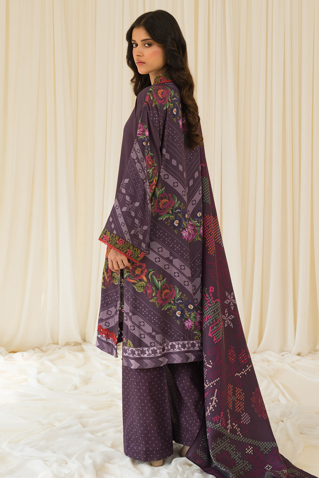 3 Piece - Embroidered Khaddar Suit U1001A (SO)