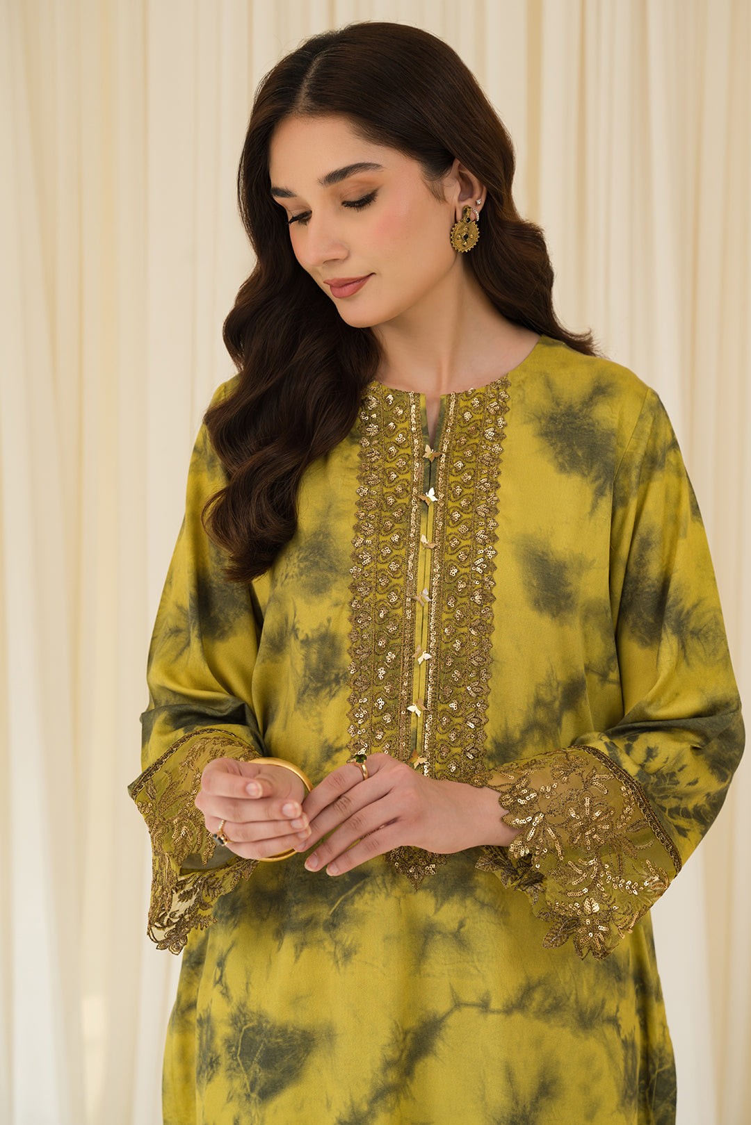 2 Piece - Embroidered Linen Texture Suit PB912