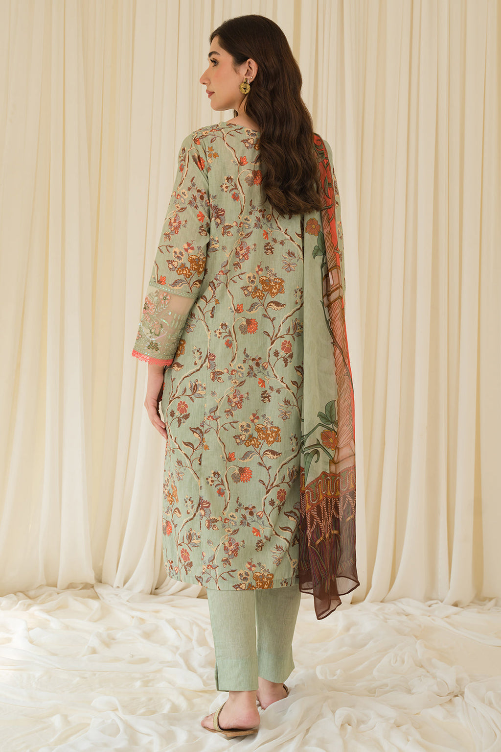 3 Piece - Embroidered Cambric Suit P0826