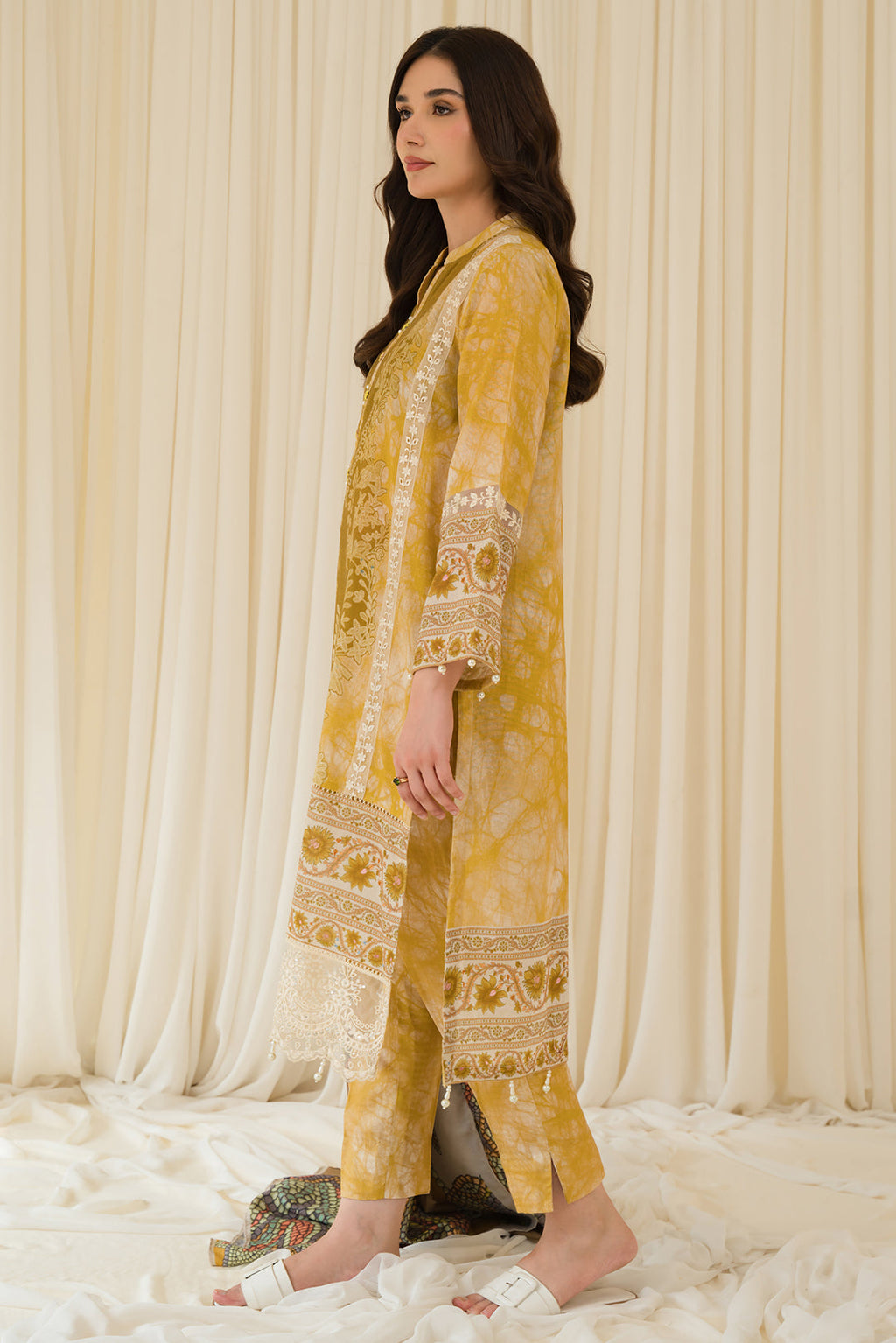 3 Piece - Embroidered Linen Texture Suit PB928