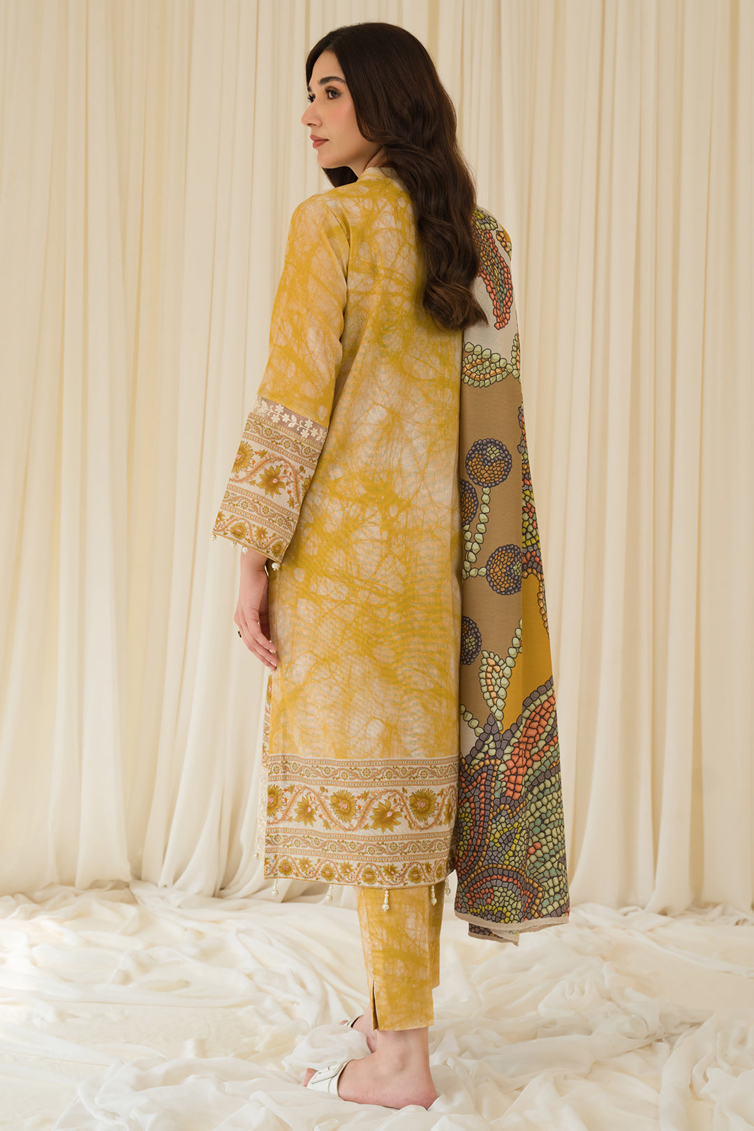 3 Piece - Embroidered Linen Texture Suit PB928