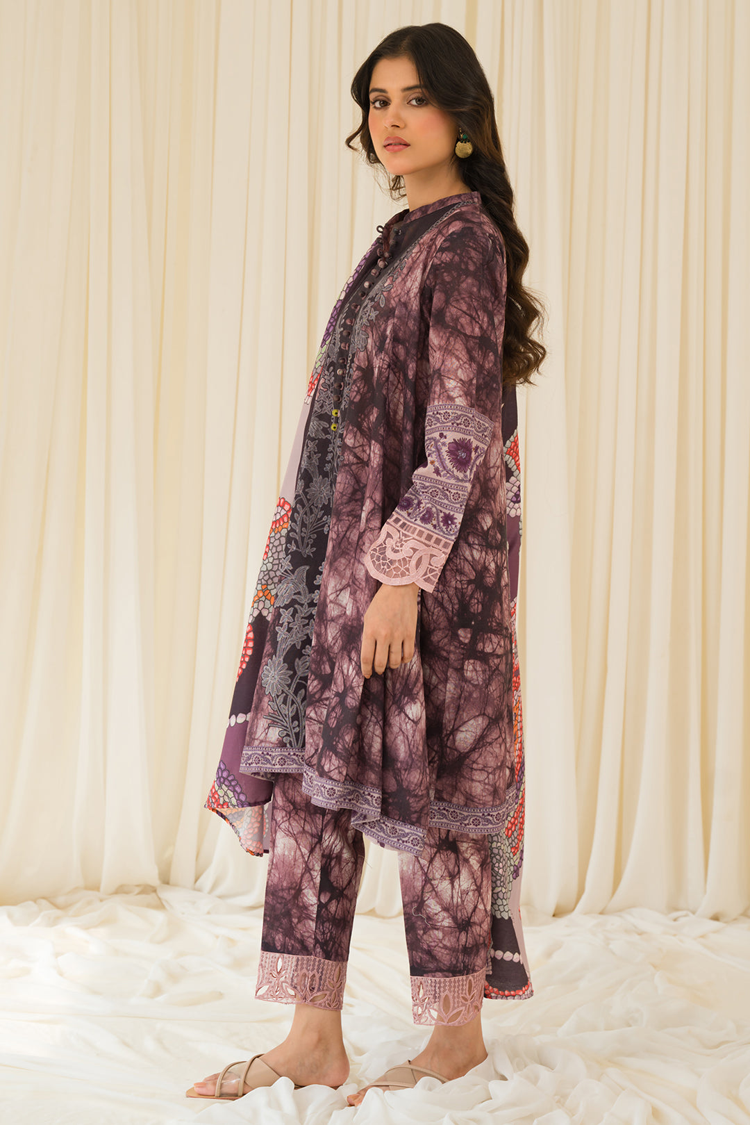 3 Piece - Embroidered Digital Printed Khaddar Suit U0995A (SO)