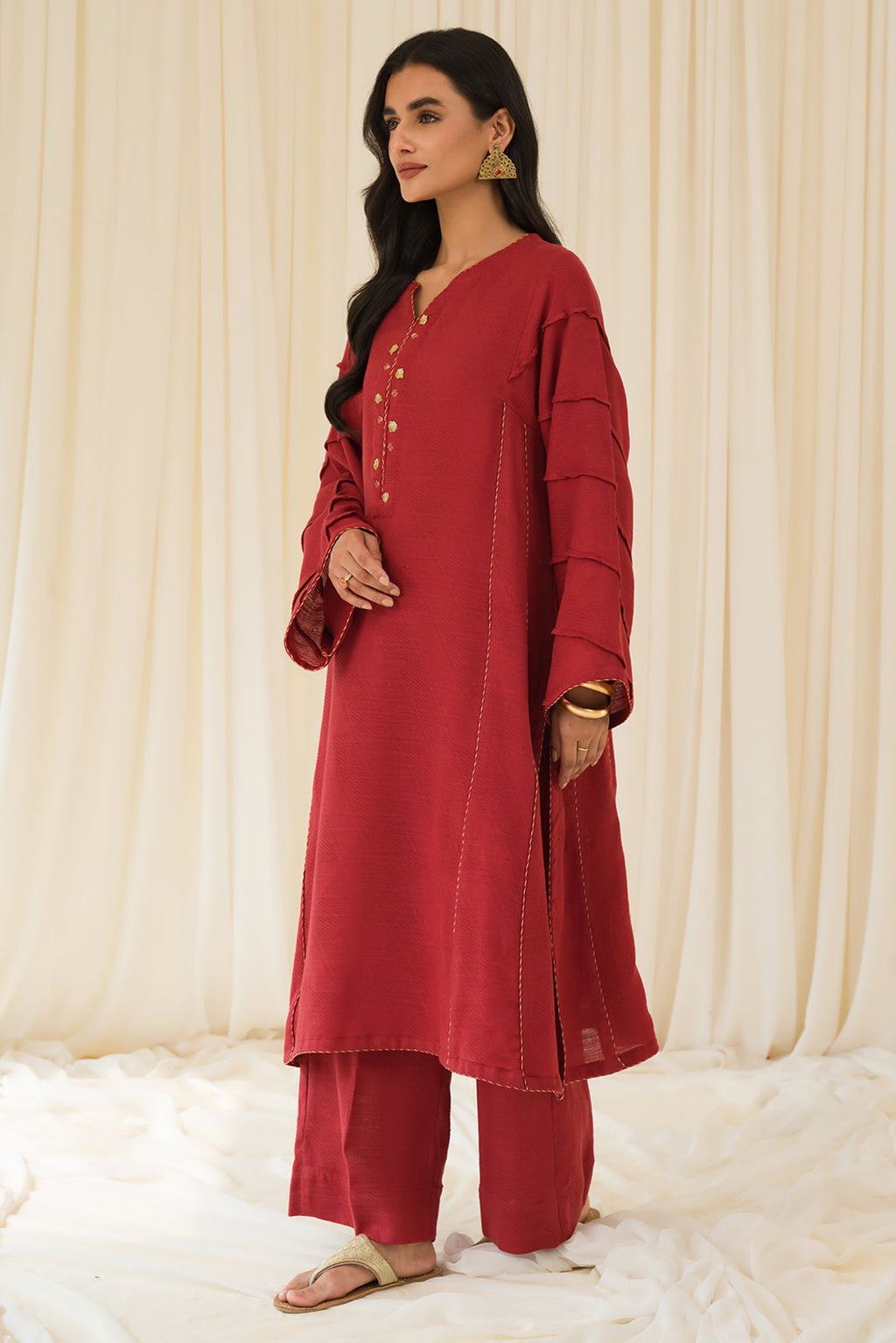 2 Piece - Slub Khaddar Suit P0872 (SO)