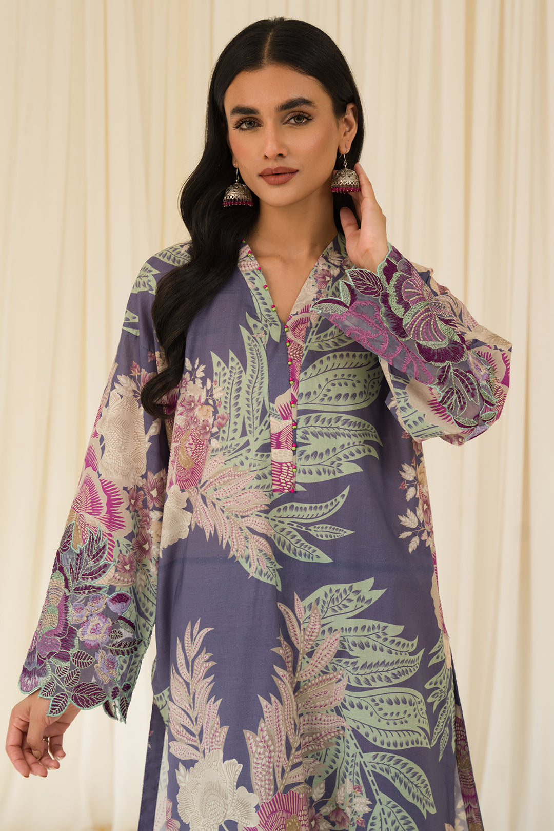 2 Piece - Embroidered Cambric Suit P0824