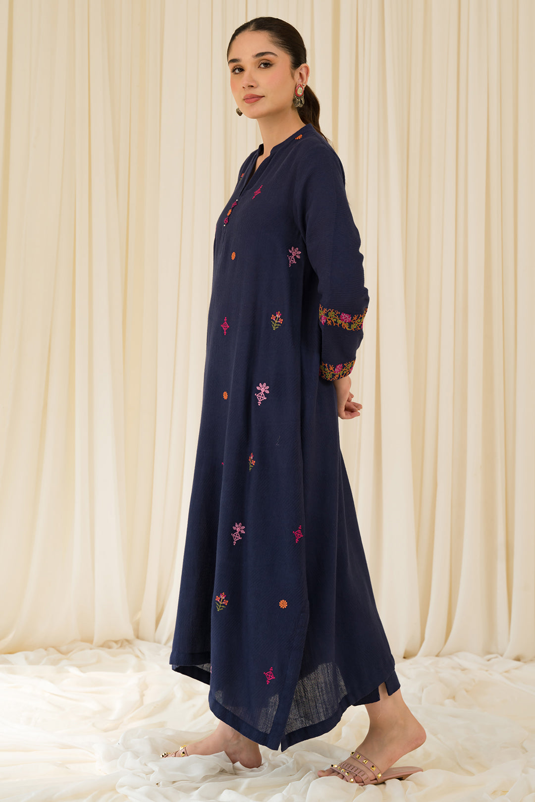 2 Piece - Embroidered Slub Khaddar Suit P878A