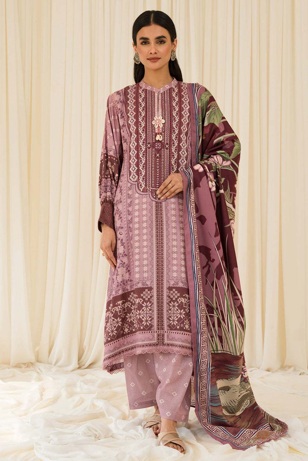 3 Piece - Embroidered Khaddar Suit U0997 (SO)