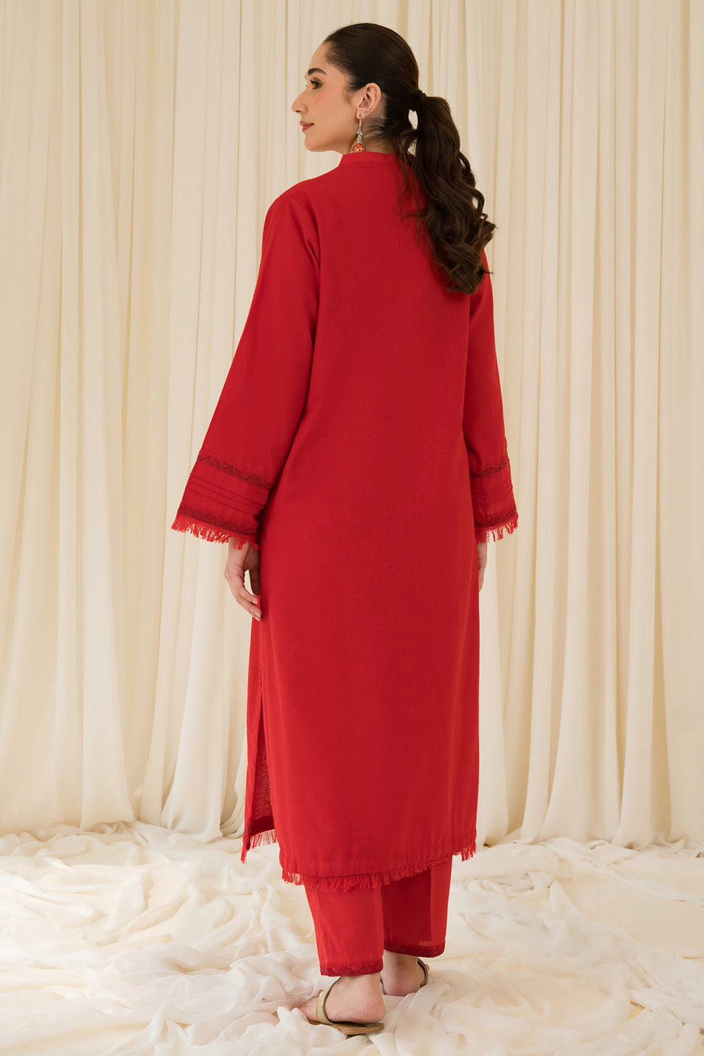 2 Piece - Embroidered Khaddar Suit P0864