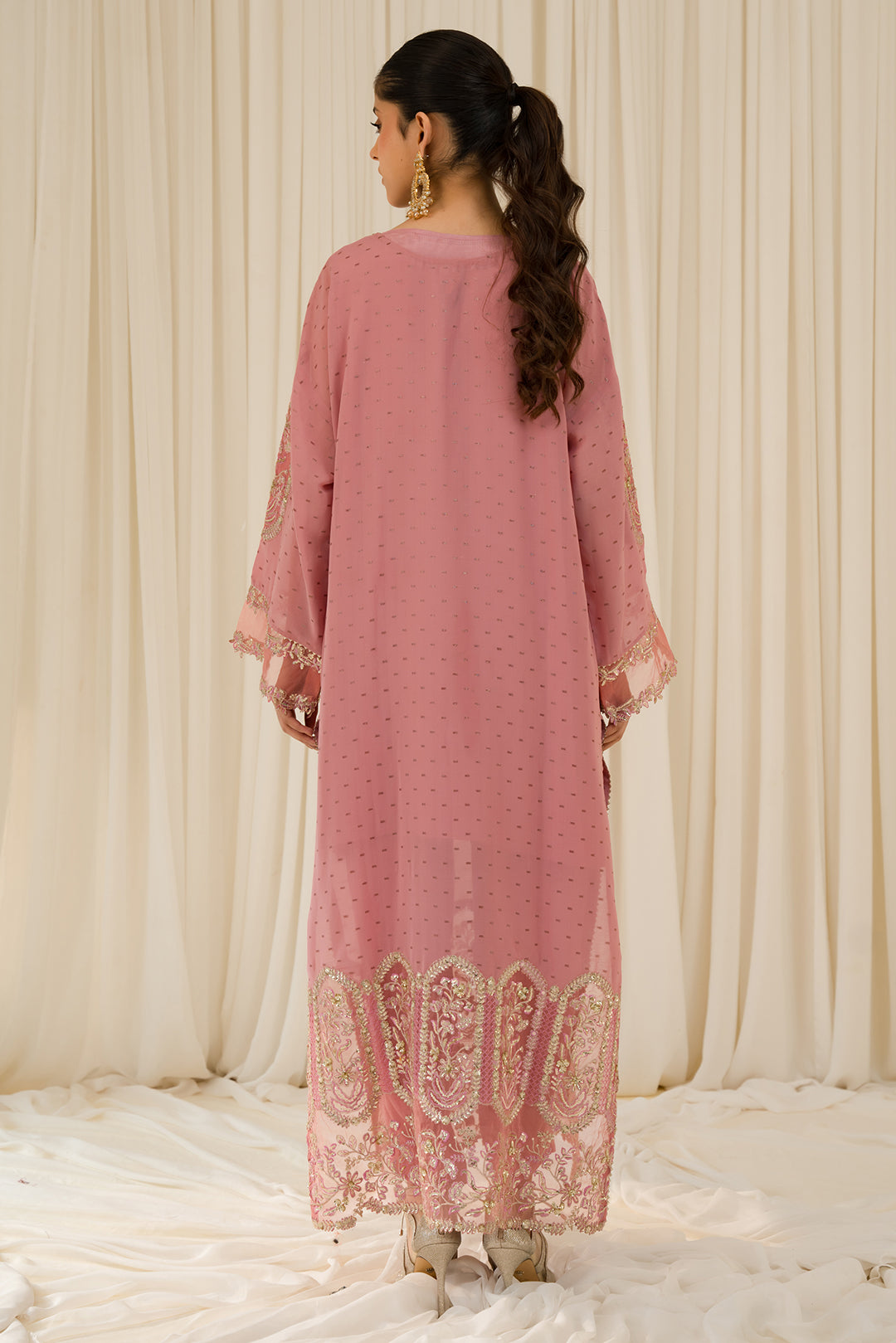 1 Piece - Embroidered Chiffon Shirt P0796