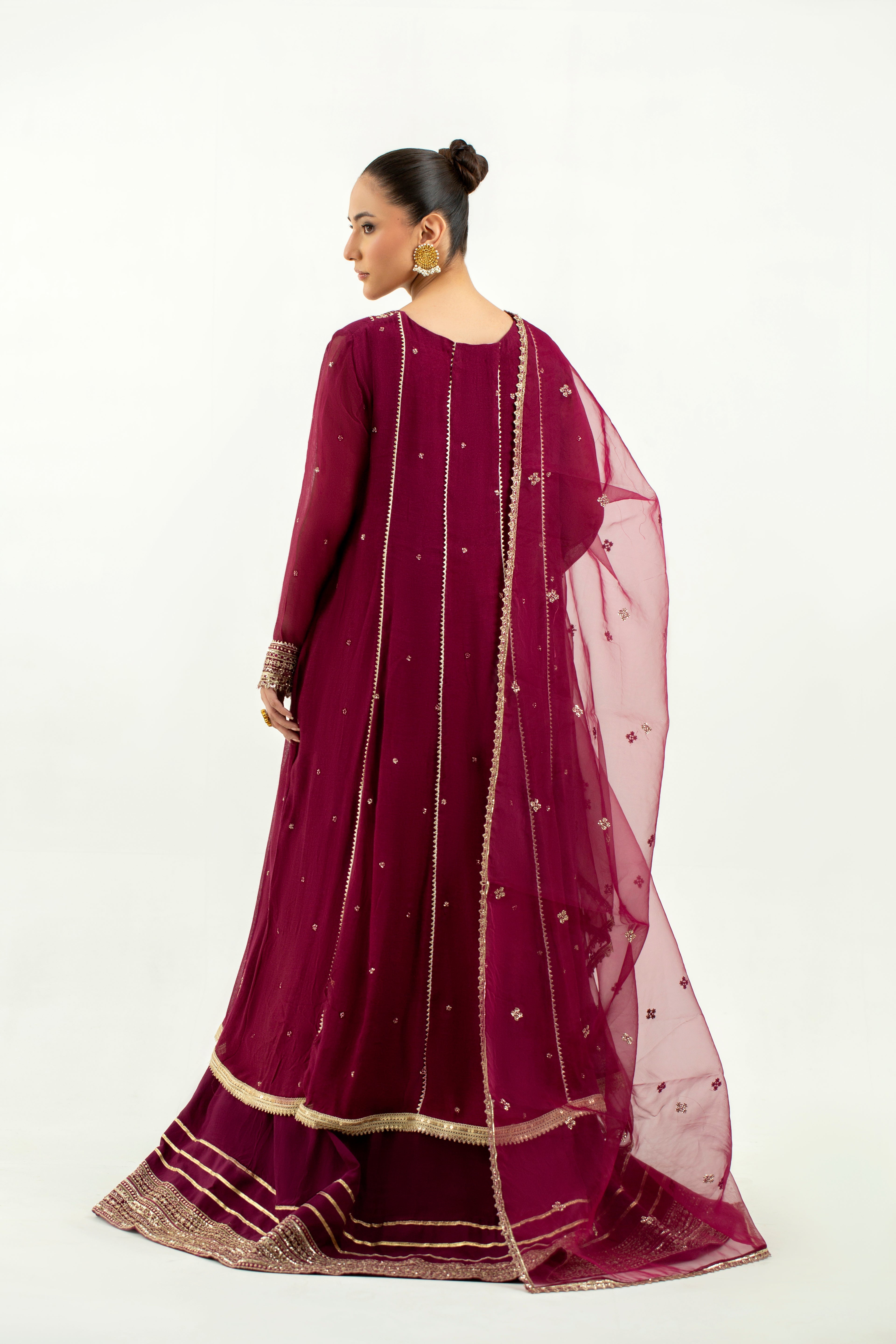 2 Piece - Embroidered Cotton Staple Khadi Net Suit LFP1137