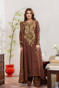 2 Piece - Embroidered Viscose Self Jacquard Suit P0867