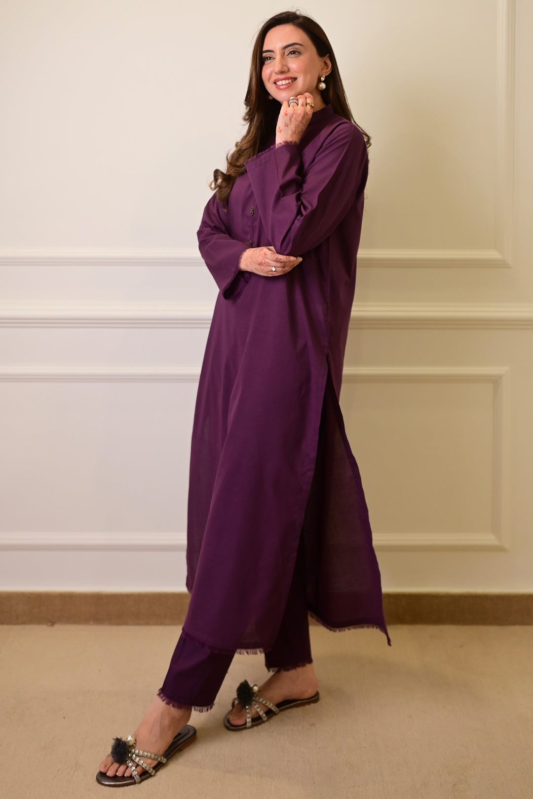 2 Piece - Lawn Suit CT00013 Purple