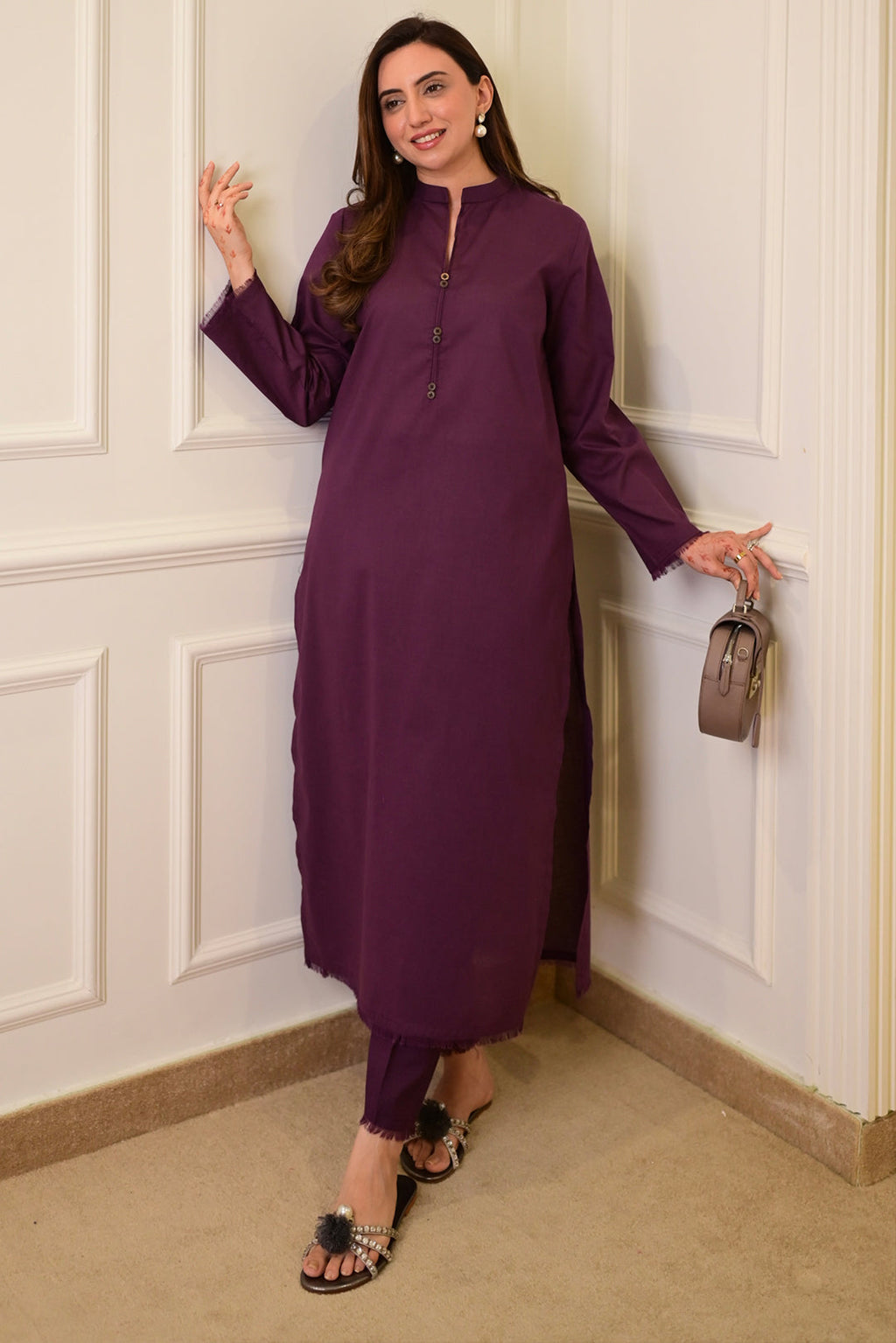 2 Piece - Lawn Suit CT00013 Purple