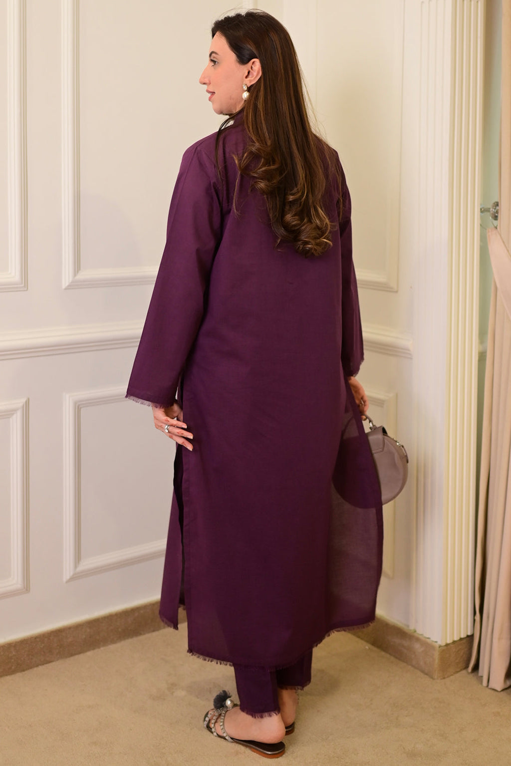 2 Piece - Lawn Suit CT00013 Purple