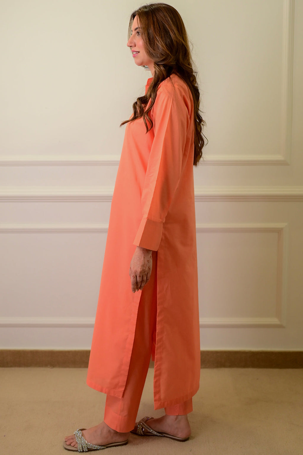 2 Piece - Lawn Suit CT00012 Peach