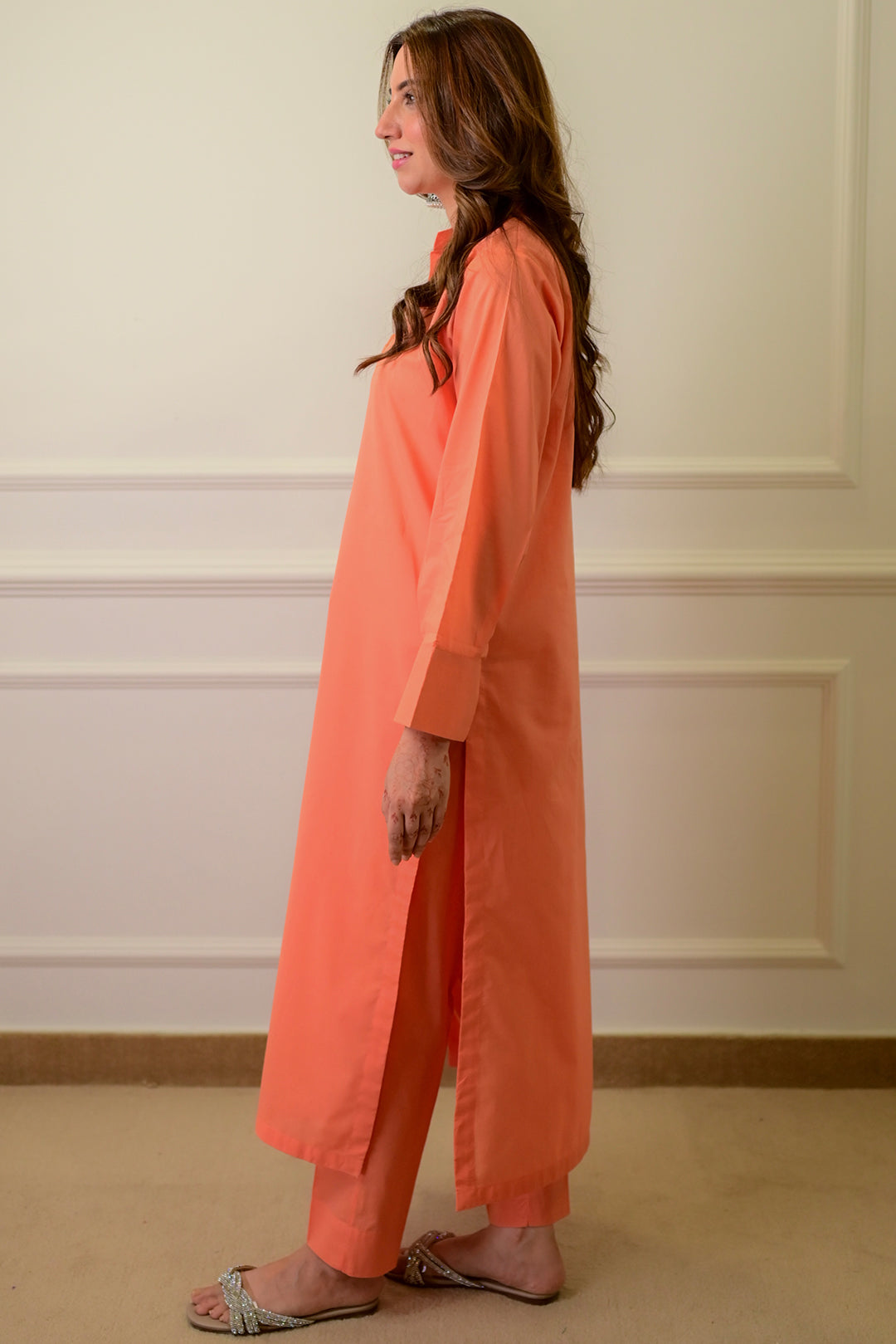 2 Piece - Lawn Suit CT00012 Peach