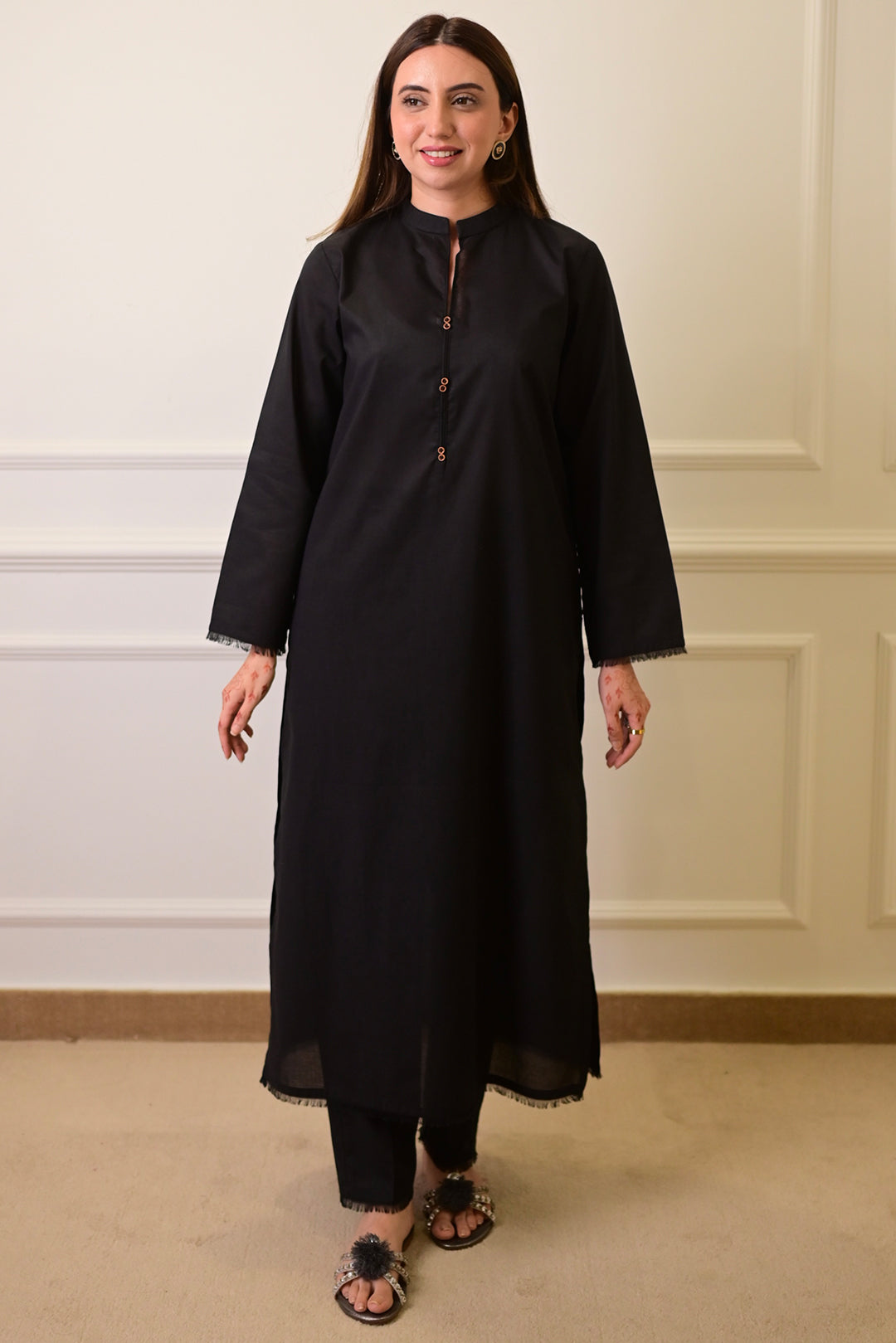 2 Piece - Lawn Suit CT00013 Black