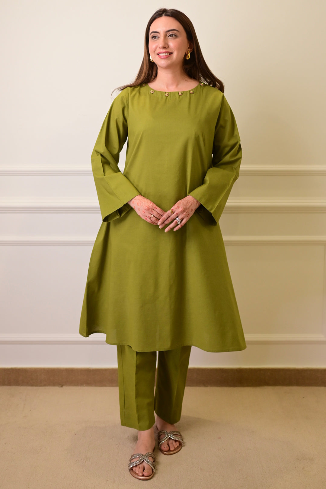 2 Piece - Lawn Suit CT009 Green