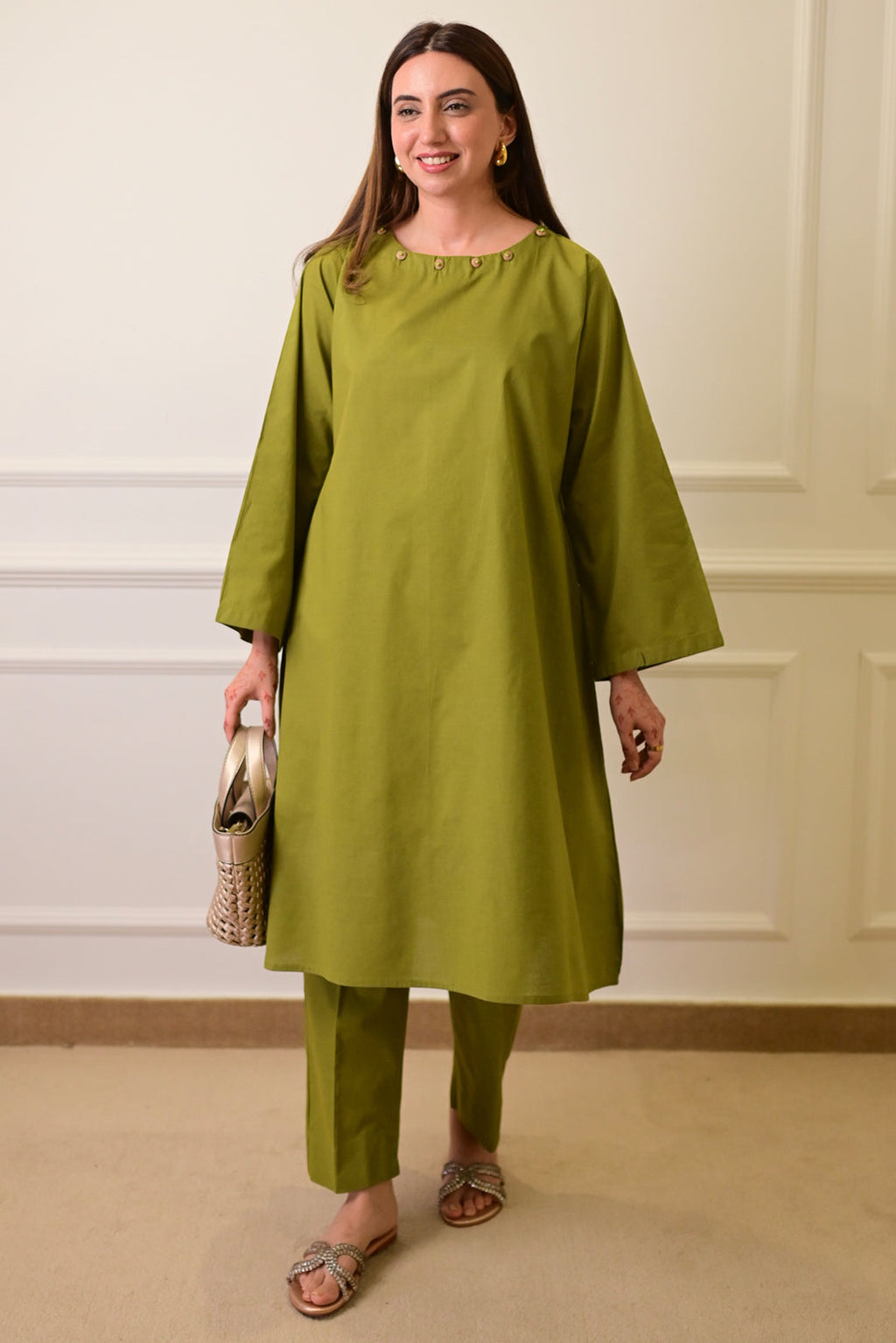 2 Piece - Lawn Suit CT009 Green