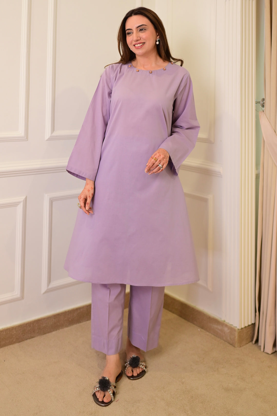 2 Piece - Lawn Suit CT009 Lilac
