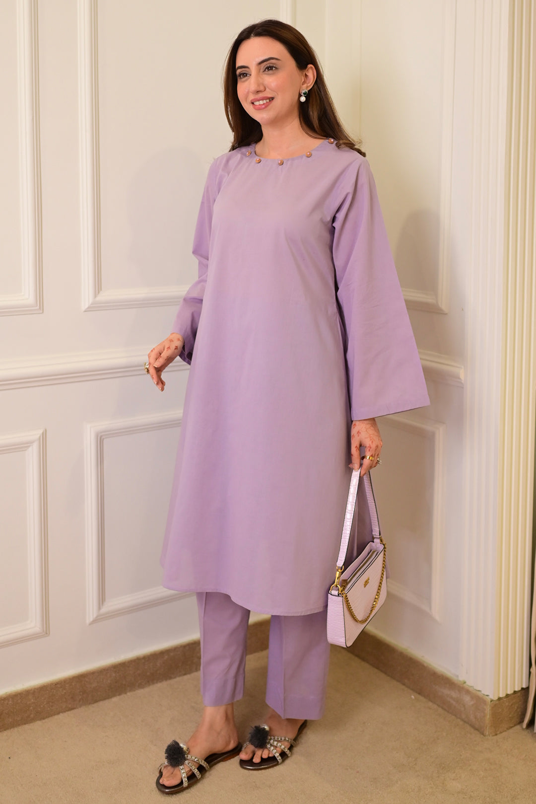 2 Piece - Lawn Suit CT009 Lilac