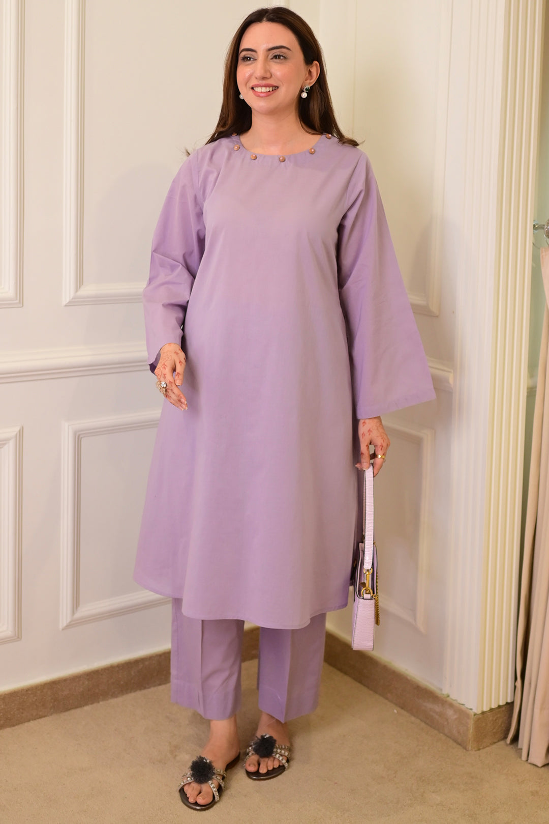 2 Piece - Lawn Suit CT009 Lilac