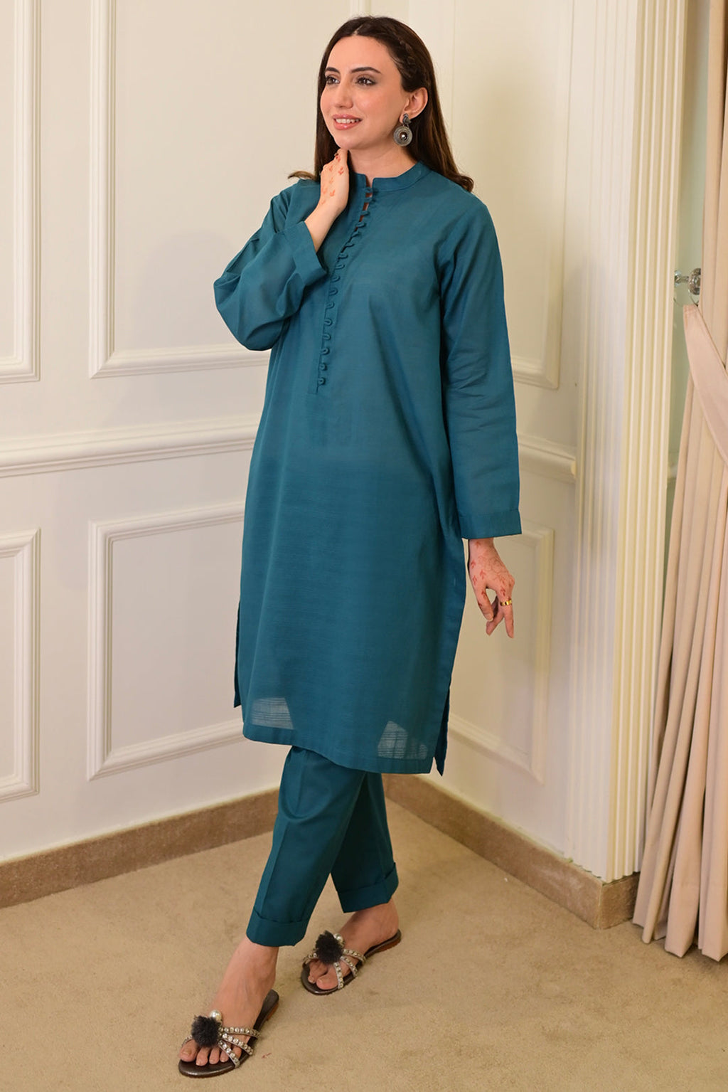 2 Piece - Lawn Suit CT010 Teal
