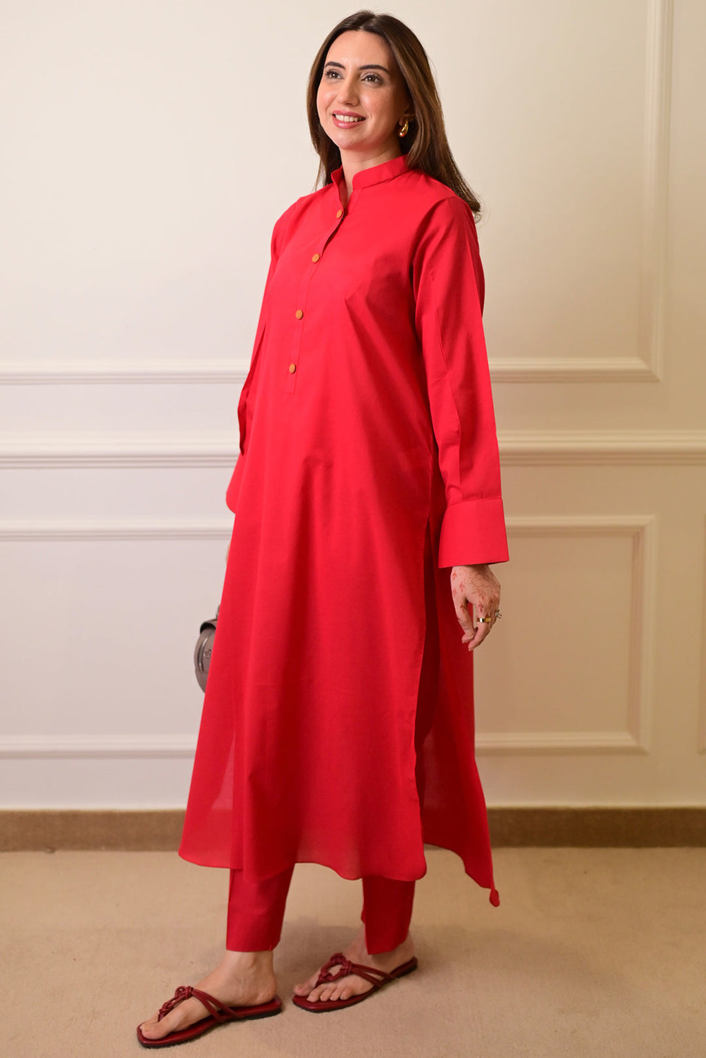 2 Piece - Lawn Suit CT011 Red