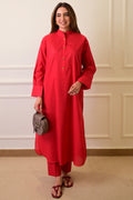2 Piece - Lawn Suit CT011 Red