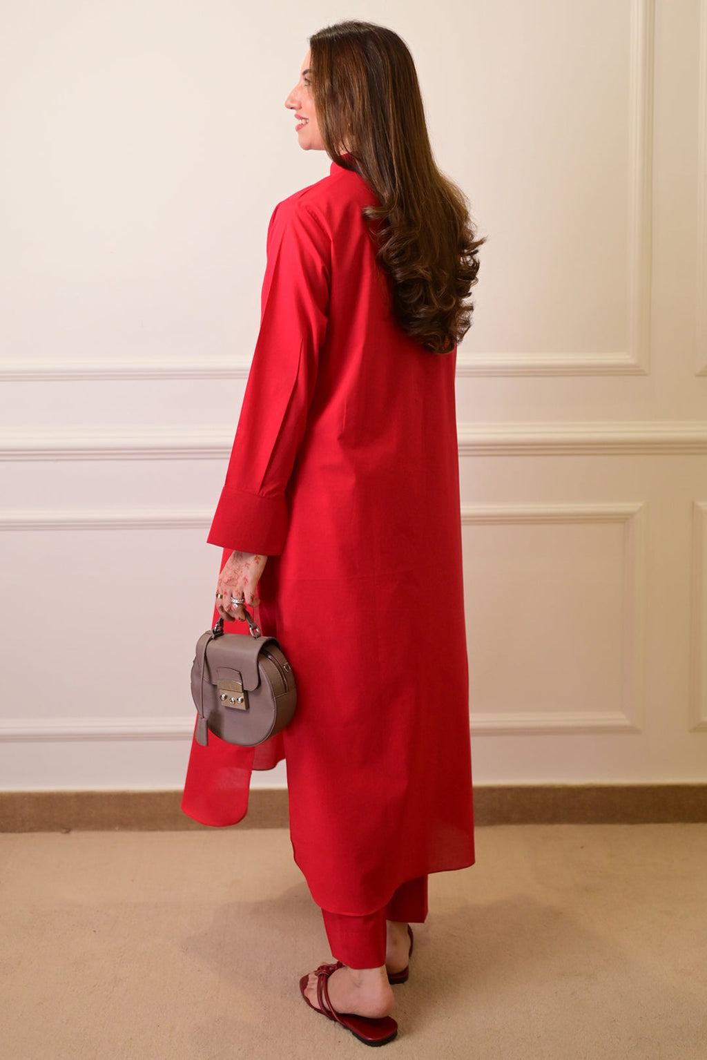 2 Piece - Lawn Suit CT011 Red
