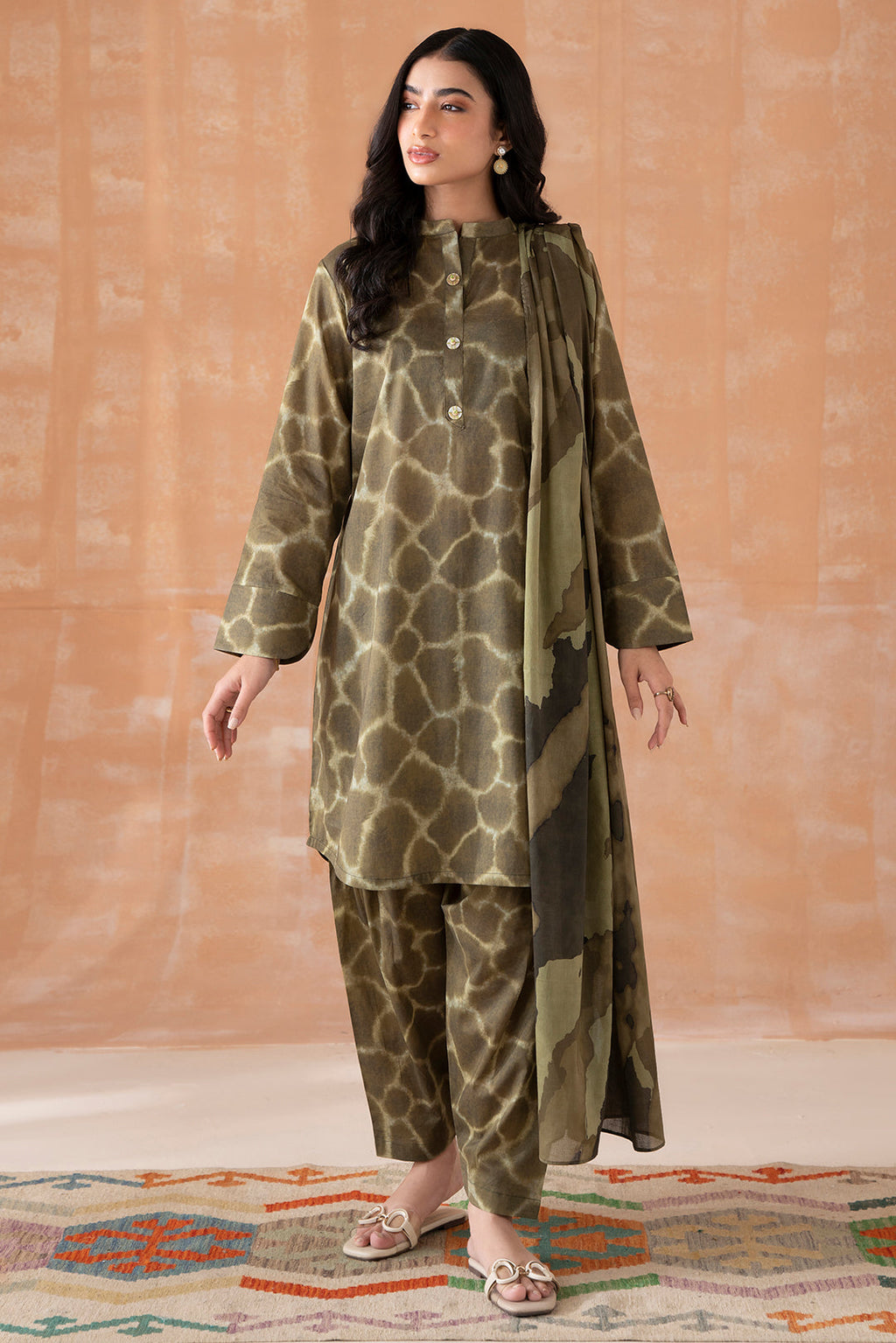 3 Piece - Digital Printed Lawn  Suit P1106B