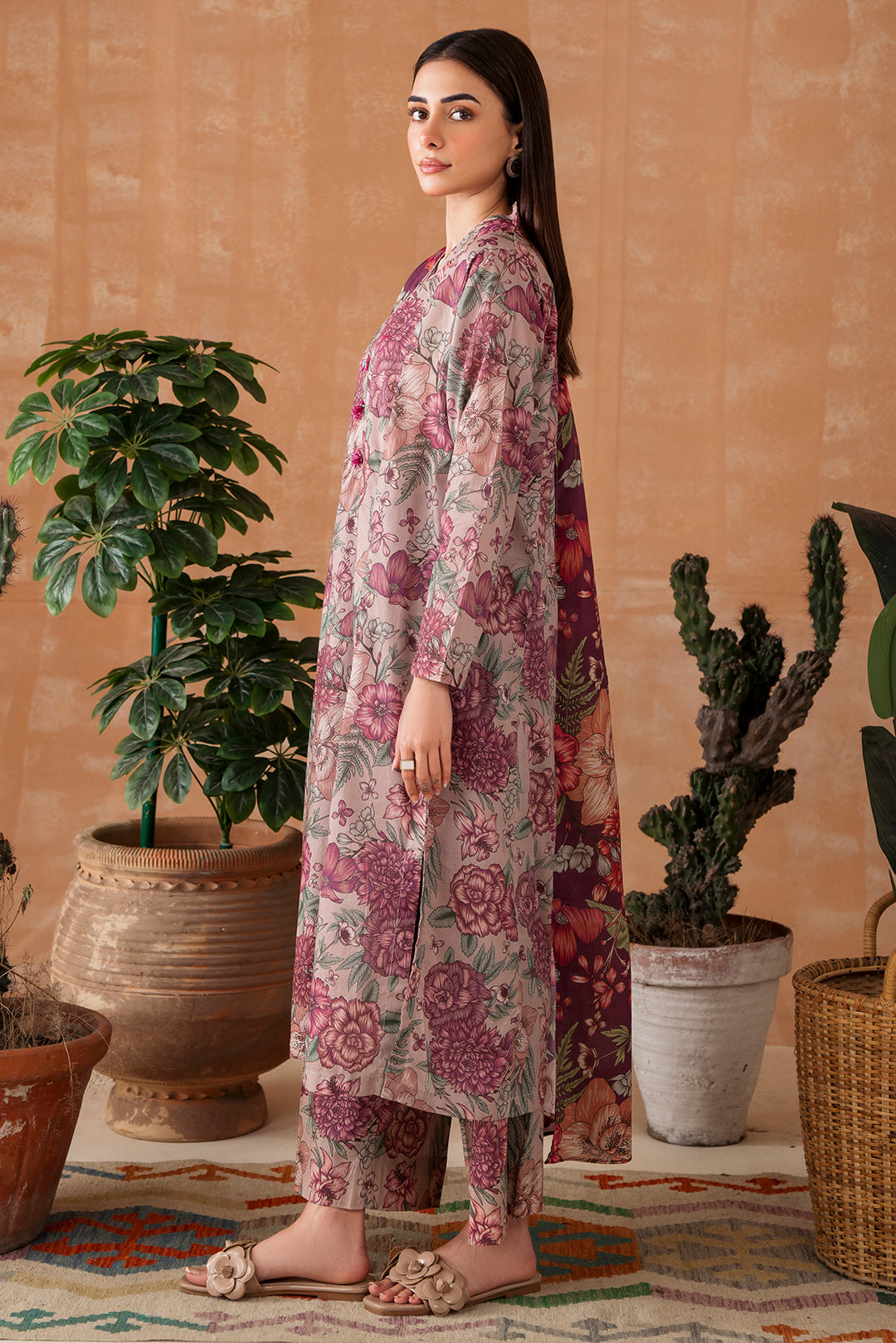 3 Piece - Digital Printed Lawn  Suit P1110